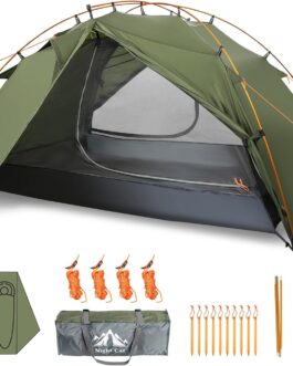 Night Cat Camping Tent 2 Person Waterproof Camping Tent 2 Man Zente Two Layers Easy Adjustment Lightweight for Trekking Hiking Garden