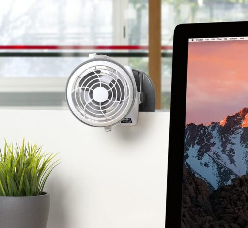 Sichler Haushaltsgeräte Clamp Fan: Mobile Fan with Clamp, USB & Battery Operation, 3 W, Diameter 12.7 cm (Fan Clip, for Clamping, Ceiling Fan) – Bild 7