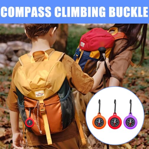 Compass Children, Pack of 9 Key Holders with Compass and Carabiner, Portable Mini Compass, Outdoor Bushcraft Compass, Key Ring for Camping and Outdoor Activities, Gifts Children's Compass – Bild 4