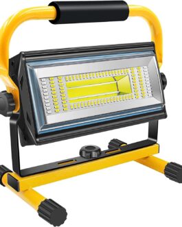 SYLSTAR LED Construction Spotlight Battery, 80 W 7000 Lumen LED Spotlight Battery Work Light with 6 Modes, Portable Work Light for Workshop, Construction Site, Garage, Camping, Outdoor Lighting