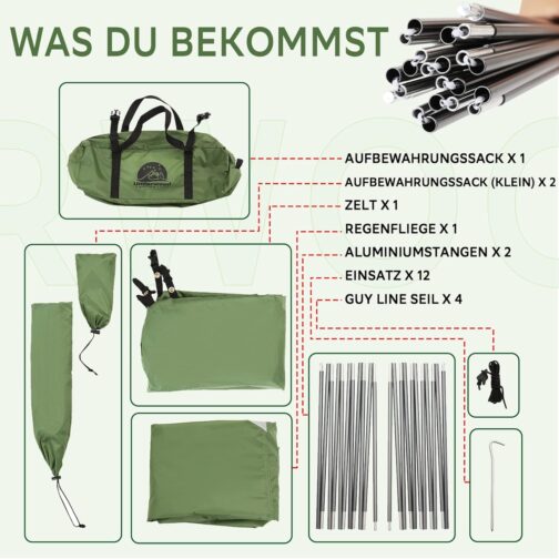1 Person Camping Tent – 4 Seasons Waterproof 1 Man Tent with Small Pack Size, Ultralight 1 Person Tent for Winter, Easy Assembly Tent for Outdoors, Hiking, Trekking Underwood Aggregator – Bild 7