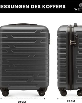 Wittchen Sturdy Suitcase, Trolley, Hand Luggage, Cabin Case. Dimensions: 54 x 39 x 23 cm. Capacity: 38 L. Weight: 2.8 kg. ABS A-line Ii, gray