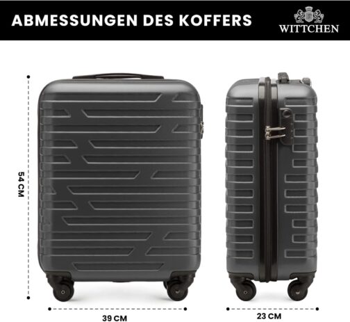 Wittchen Sturdy Suitcase, Trolley, Hand Luggage, Cabin Case. Dimensions: 54 x 39 x 23 cm. Capacity: 38 L. Weight: 2.8 kg. ABS A-line Ii, gray – Bild 2