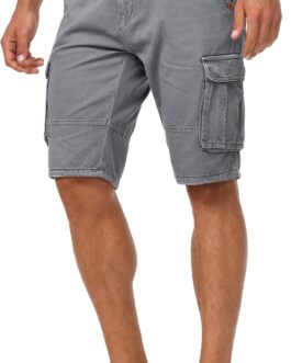 Indicode Men’s Monroe Cargo ZA Shorts with 6 Pockets Including 100% Cotton Belt Shorts Bermudas Men’s Summer Shorts Pants Cargo Pants Short Summer Trousers for Men in 13 Colours & 6 Sizes