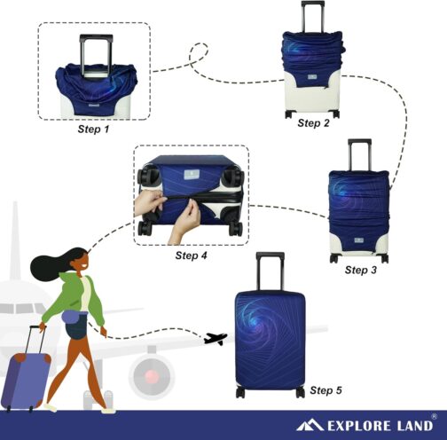 Explore Land Travel Luggage Cover Suitcase Protector Fits 18-32 Inch Luggage – Bild 5