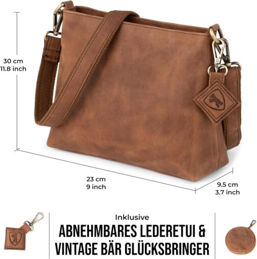 Berliner Bags Vintage Umhängetasche Marbella M, Große Schultertasche Crossbody Bag aus Leder, Handtasche für Damen – Bild 8
