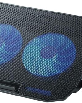 NK Base Refrigeradora Portátil – Ventilador Ordenador Portatil de 12-17 Inch with Soporte Adjustable 5 Alturas, 2 Ventiladores Silenciosos, 2 Puertos USB, Refrigeración Rápida, Luz LED Azul – Colour