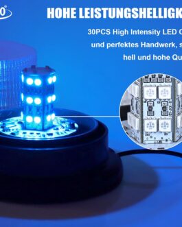 LED Rotating Beacon for Car Transporter Trucks, Adjustable 8-Colour Flash (Red, Purple, Green, etc.), Waterproof with Magnet