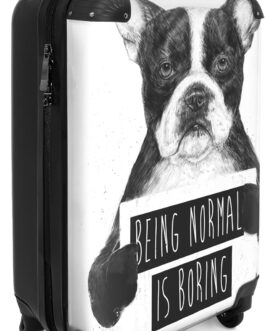 NoBoringSuitcases.com® Suitcase Hand Luggage Trolley Trolley Suitcase Small Travel Suitcase with 4 Wheels – Dog – Sign – Text – Animals – 55 x 35 x 20 cm – Photo Case – Cabin Case – Board Luggage, dog
