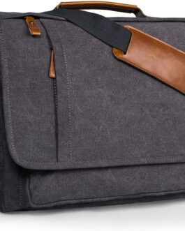 Estarer Carry Bag/Laptop Bag 14/15.6–17/17.3 Inches for Work, University, Plain Canvas, Grey, gray