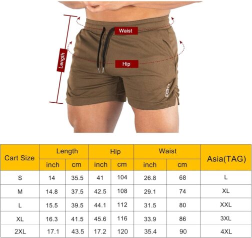 Superora Men’s Sports Shorts for Running, Training, Fitness, Outdoor Sports, with Pockets – Bild 7