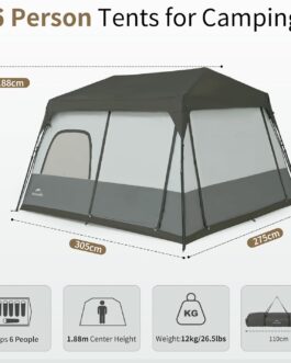 Naturehike Camping Tent Pop Up Tent Waterproof Windproof Sun Protection Automatic Pop Up Tent 4 Seasons Easy to Assemble Tent for Outdoor, Backpack, Festival