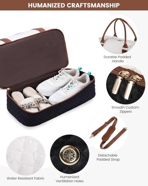 LOVEVOOK Travel Bag Hand Luggage Bag Large Travel Bag Women Set, Beige, black, brown – Bild 4
