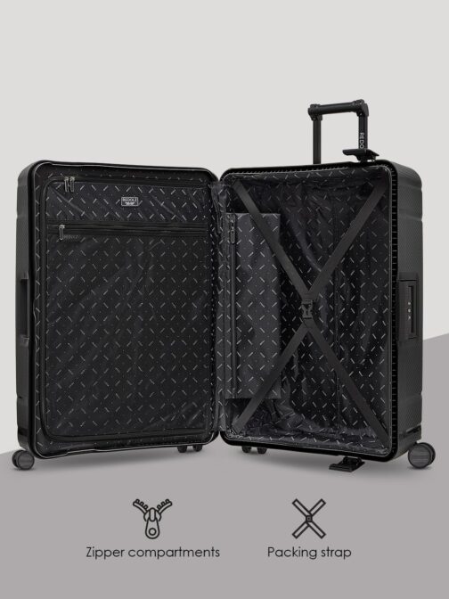 REDOLZ Essentials 15 Regular Items, Deep Black, Hard shell trolley with swivel castors – Bild 3