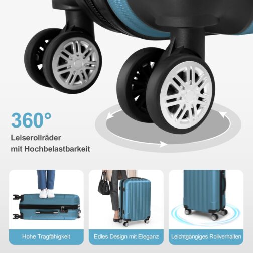 LEADZM Suitcase Set, 5 Pieces, Travel Suitcase Set, Suitcase Set, Hard Shell Trolley Made of ABS with Telescopic Handle, Hand Luggage, navy – Bild 4