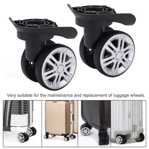 HUSHUI Luggage Swivel Wheels, Luggage Spare Wheel, Travel Suitcase Swivel Castors, Mute Double Row Wheels Luggage, Suitcase Replacement and Repair – Bild 4