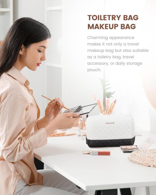 LOVEVOOK Travel Bag Hand Luggage Bag Large Travel Bag Women Set, Beige, black, brown – Bild 6