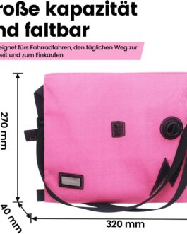RIDENOW Bicycle Bag for Cycling Racing, Pink Shoulder Bag, Lightweight, Portable, Foldable, Waterproof Bag for Daily Life, Travel, Gift