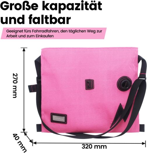 RIDENOW Bicycle Bag for Cycling Racing, Pink Shoulder Bag, Lightweight, Portable, Foldable, Waterproof Bag for Daily Life, Travel, Gift – Bild 2