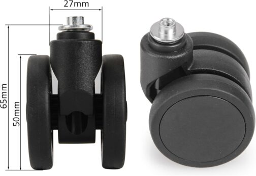 GUGULUZA Universal Replacement Wheels 50 mm for Suitcase Luggage Suitcase Black Pack of 2 – Bild 3