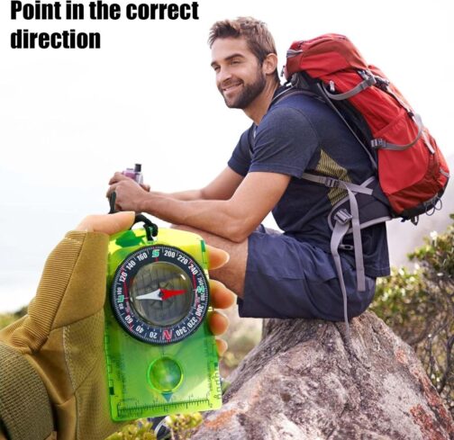 6 Pack Outdoor Compass with Adjustable Declination, Pocket Compass with Magnifying Glass, Ruler, Scale, Multifunctional Pocket Compass for Children, Waterproof Compass for Hiking, Camping and Other – Bild 3