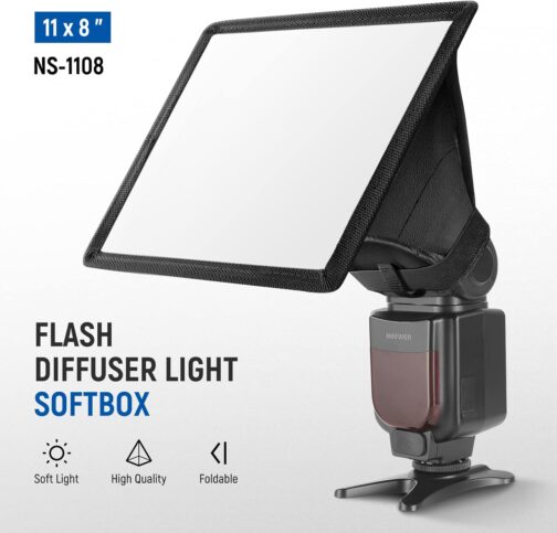 NEEWER Flash Diffuser Light Softbox 11 x 8 Inches Universal, Foldable with Storage Bag Compatible with Canon Nikon Sony Godox Yongnuo NEEWER Speedlight – Bild 2