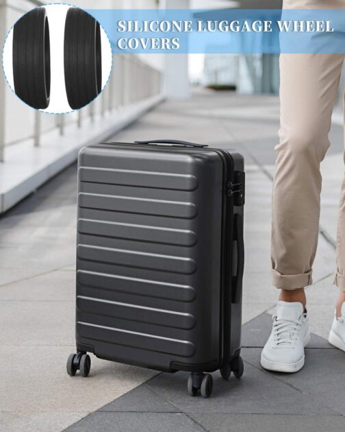 TPZORJX Pack of 8 Luggage Wheel Protectors - Silicone Wheel Cover Suitcase Wheels Wheel Protection Reduces Waterproof Protective Case Suitcase for Waterproof Protective Case for Travel, Luggage – Bild 5