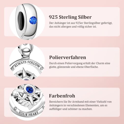 Tonsunul Pendant Charms Set for Bracelets and Necklaces, Spider Cool Man Bracelet Pendant Set Charms, 925 Sterling Silver Jewellery Gifts for Women, Silver – Bild 5
