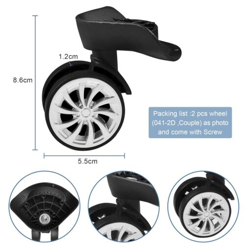 Pack of 2 Luggage Wheels Replacement, Luggage Suitcase Replacement, Swivel Castors for Luggage, Suitcase Wheel Replacement Wheels, Suitcase Replacement Wheels for Suitcase, Universal Rotating Wheels – Bild 5