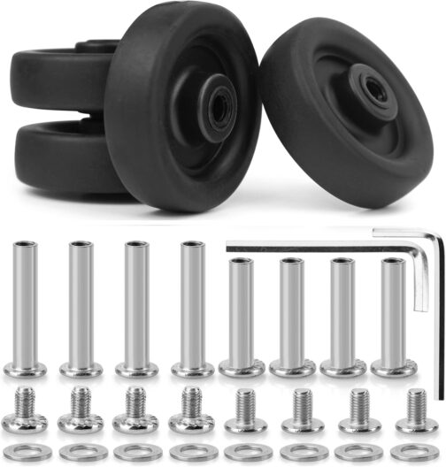 GUGULUZA Set of 4 Replacement Wheels for Suitcase, 50 x 17.5 mm Suitcase Wheels, Replacement Wheels for Suitcase, Trolley, Suitcase, Travel Suitcase