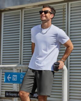COOFANDY Men’s Short Jogging Bottoms, Lightweight Summer Shorts, Men’s Shorts with Pockets, Sports Trousers, Short Sweat Shorts, Elastic Waist