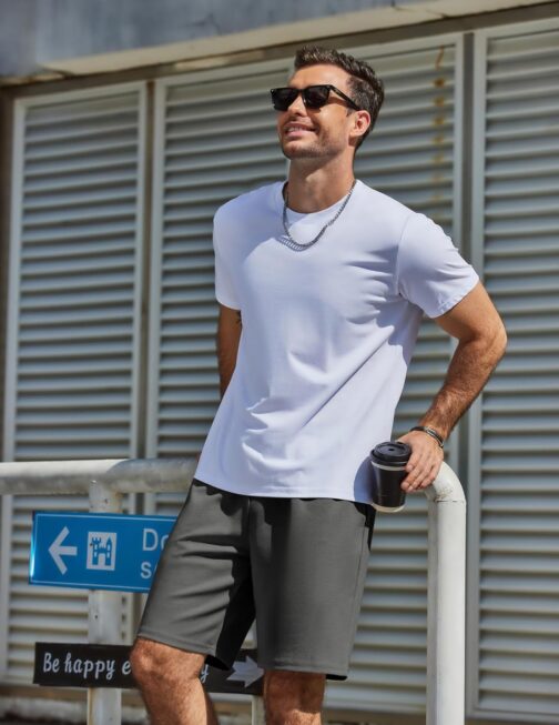 COOFANDY Men's Short Jogging Bottoms, Lightweight Summer Shorts, Men's Shorts with Pockets, Sports Trousers, Short Sweat Shorts, Elastic Waist – Bild 2