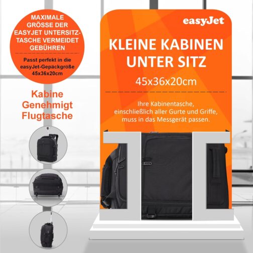 Aerolite Easyjet 2 Wheels Recycled Eco Friendly Backpack with Extendable Handle Travel Luggage 45 x 36 x 20 cm 10 Year Guarantee Black Backpack – Bild 5