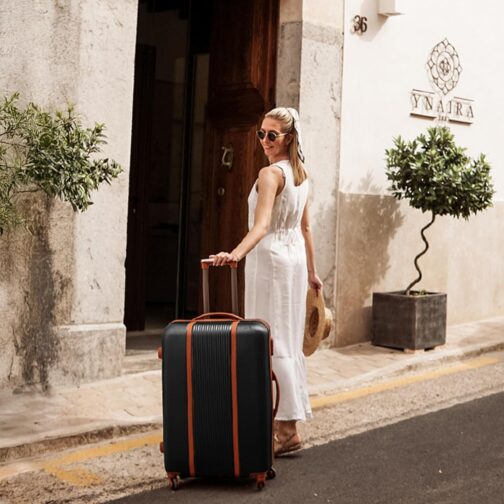FERGÉ Milano Suitcase Set Hard Shell 3-Piece Trolley Set - Hand Luggage 55 cm, L and XL 3 Hard Shell Suitcases Rolling Suitcase 4 Wheels 100% ABS, black, Suitcase set – Bild 2