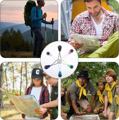 Pack of 12 Multicolour Mini Survival Compass, Mini Compass, Compass Keychain, Pendant Compass, Pocket Compass, Gifts, Outdoor Compass, Camping, Hiking – Bild 6