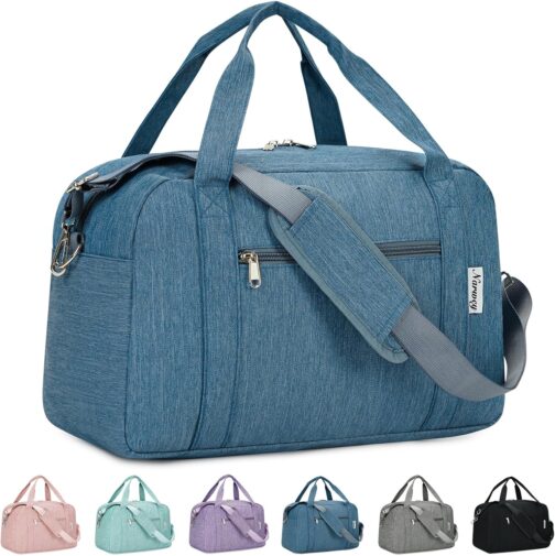 Narwey Hand Luggage 45 x 36 x 20 cm Easyjet Cabin Bag Hand Luggage Bag for Aeroplane Weekender Bag Women Men Travel Bag Women's Hand Luggage Suitcase 25L, navy blue