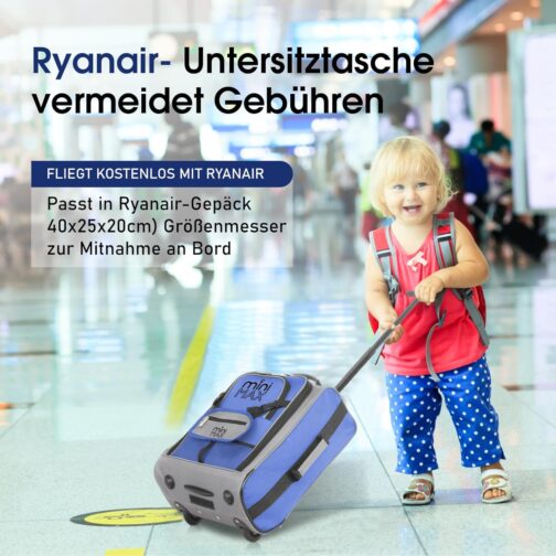 Aerolite MiniMAX 20L Ryanair 40 x 20 x 25 Maximum Size Hand Luggage Under Seat Trolley Backpack Hand Luggage Bag for Cabin with 2 Year Warranty, blue, Backpack – Bild 5