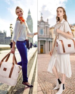 COOLIFE Ryanair Women’s Sports Bag, 40 x 20 x 25 cm, Hand Luggage Bag, Weekender Bag, Swimming Bag, Waterproof Travel Bag, Duffle Bag, Training Bag, Women for Gym, White, Weekender Bag Swimming Bag