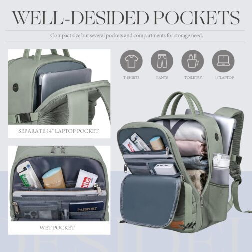 Ryanair Hand Luggage 40 x 20 x 25 Backpack Bag Airplane Carry On Luggage Underseat Cabin Bag Travel Backpack for Easyjet Wizz Air Vueling, grey, 40 x 20 x 25 inches, Classic – Bild 3
