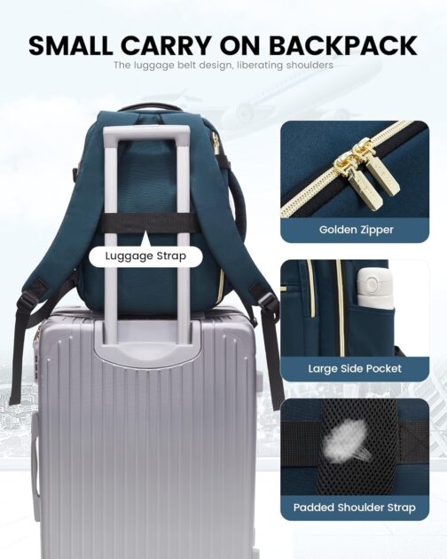 LOVEVOOK Ryanair Hand Luggage 40 x 20 x 25 cm, Small Hand Luggage Backpack Bag Travel Backpack Airplane Carry On Hand Luggage Travel Backpack for 14 Inch Laptop Women Men Cabin Bag Eurowings Wizz – Bild 6