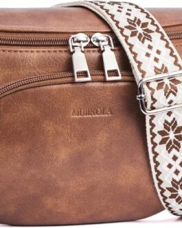 MUIIKOLA Small Women’s Shoulder Bags, Bum Bag, Women’s Crossbody Bag, Women’s Vegan Leather Crossbody Bag, RFID Blocking Card Slot, Chest Pocket with Adjustable, Removable, Wide Strap