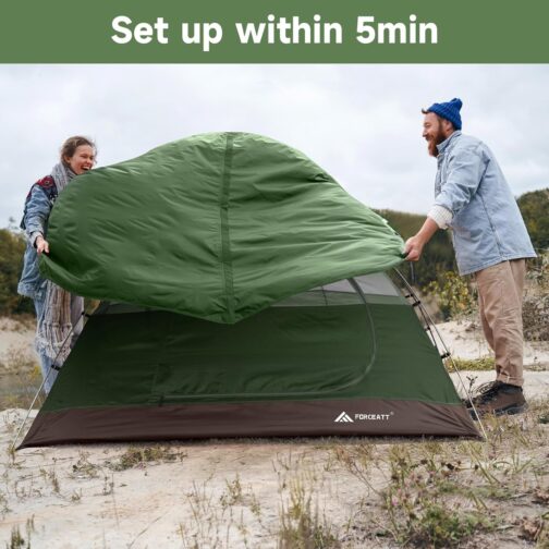 Forceatt Tent for 2 and 3 People in 4 Seasons, Ultralight for Camping, Backpacking, Hiking and Other Outdoor Activities, Double Doors, Waterproof, Easy to Set Up and Carry – Bild 7