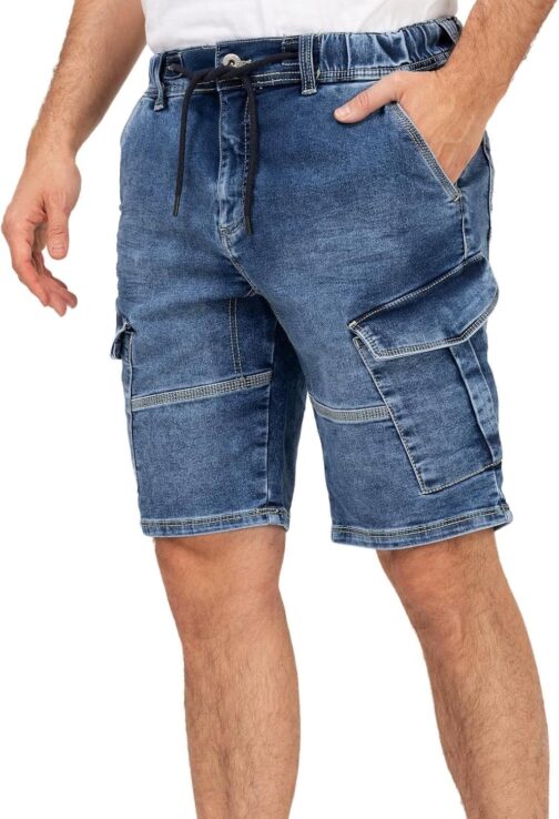 Sublevel LSL-502 Men's Cargo Jeans Shorts Bermuda Shorts with Side Pockets – Bild 3