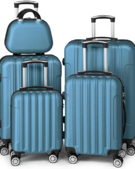 LEADZM Suitcase Set, 5 Pieces, Travel Suitcase Set, Suitcase Set, Hard Shell Trolley Made of ABS with Telescopic Handle, Hand Luggage, navy