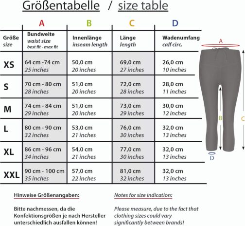 VS Capri Sports Leggings with Mobile Phone Pocket - 3 Side Pockets 3/4 Leggings for Mobile Phone, Keys, Running Trousers, Fitness Sports Tights, Black Pattern, Yoga Trousers, Sports Trousers, Jogging, – Bild 7