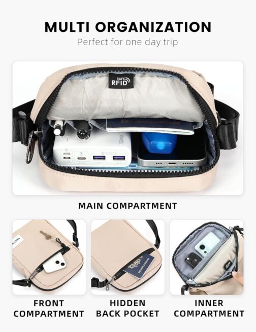 HALOVIE IHIKER3 Unisex Anti-Theft Mini Shoulder Bag, Small Shoulder Bag, Crossbody & Messenger for Travel, Air Travel and Festivals – Bild 4
