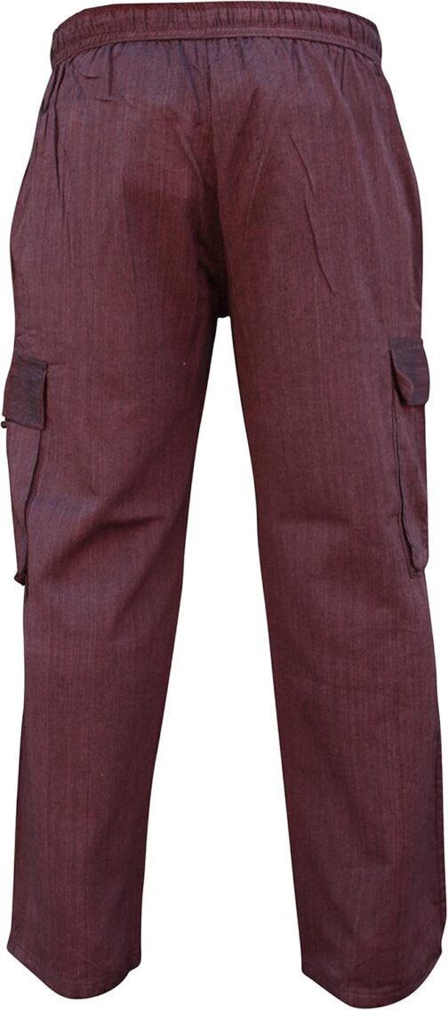 SHOPOHOLIC FASHION Mens Hippie Boho Lightweight Cotton Side Pocket Pants – Bild 3