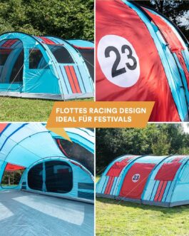 Skandika Gotland 6-Person Tunnel / Family Tent 2 Sleeping Cabins 5000 mm Water Column 210 cm Standing Height