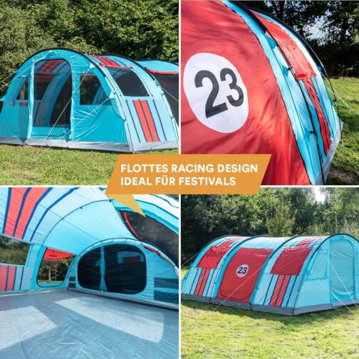 Skandika Gotland 6-Person Tunnel / Family Tent 2 Sleeping Cabins 5000 mm Water Column 210 cm Standing Height – Bild 2