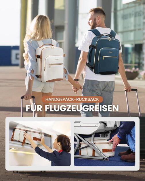 LOVEVOOK Ryanair Hand Luggage 40 x 20 x 25 cm, Small Hand Luggage Backpack Bag Travel Backpack Airplane Carry On Hand Luggage Travel Backpack for 14 Inch Laptop Women Men Cabin Bag Eurowings Wizz – Bild 7